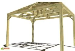 Pergola En Bois Autoportée Traité Autoclave Toit Quatre Pentes - 3 M -Promos Grillet Jardin Boutique 3x4 4pents pergola bois