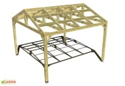 Pergola En Bois Traité Autoclave Autoportée Toit Double Pente - 4 M -Promos Grillet Jardin Boutique 4x4 2pents pergola bois plongeant