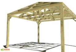 Pergola En Bois Autoportée Traité Autoclave Toit Quatre Pentes - 4 M -Promos Grillet Jardin Boutique 4x4 4pents pergola bois