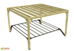 Pergola En Bois Traité Autoclave Autoportée Toit Plat - 4 M -Promos Grillet Jardin Boutique 4x4 cubique pergola bois plongeant