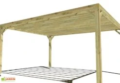 Pergola En Bois Traité Autoclave Autoportée Toit Plat - 4 M -Promos Grillet Jardin Boutique 4x5 cubique pergola bois