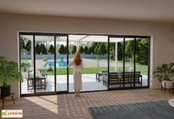 Pergola Bioclimatique Ombréa En Aluminium 4 X 6 M Adossée - Blanche -Promos Grillet Jardin Boutique ambiance pergola bioclimatique adossee 4x6 aluminium blanc ombrea 15 729445