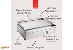 Plancha électrique 3120 W En Inox Avec Couvercle Amovible + Chariot Fermé Et Housse De Protection -Promos Grillet Jardin Boutique avantages plancha inox copie 1 3