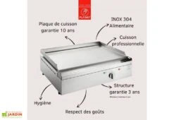 Plancha électrique En Inox Avec Couvercle Amovible + Chariot Fermé Et Housse De Protection -Promos Grillet Jardin Boutique avantages plancha inox copie 2
