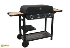 Barbecue Au Gaz Sur Chariot En Métal - 4 Brûleurs