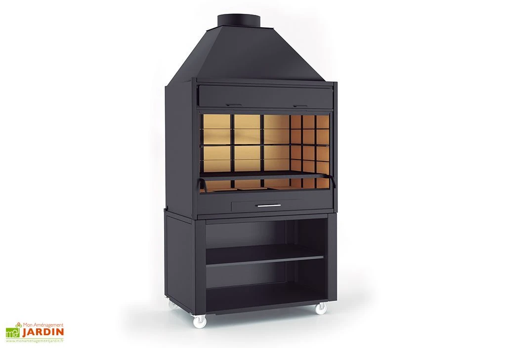 Barbecue Charbon Et Bois à Poser Ou Encastrer BF-90 Acier 89,5 X 65 Cm 2 Barbecue Charbon Et Bois à Poser Ou Encastrer BF-90 Acier 89,5 X 65 Cm – Image 2