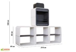 Barbecue Design En Béton SUN05 -Promos Grillet Jardin Boutique barbecue modulable beton hydrofuge blanc sun05