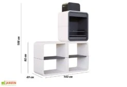 Barbecue Design En Béton SUN03 -Promos Grillet Jardin Boutique barbecue modulable sun03 beton hydrofuge blanc