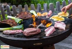 Braséro Barbecue En Acier Et Inox Ø102 Cm H68 Cm – Nero L68 -Promos Grillet Jardin Boutique brasero acier barbecue grille cuisson remundi nero 1 2