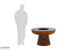 Braséro Barbecue En Acier Et Inox Ø102 Cm H68 Cm – Nero L68 -Promos Grillet Jardin Boutique brasero acier barbecue grille cuisson remundi nero l68