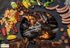 Braséro Barbecue En Acier Et Inox Ø102 Cm H68 Cm – Nero L68 -Promos Grillet Jardin Boutique brasero acier barbecue grille cuisson remundi nero 3