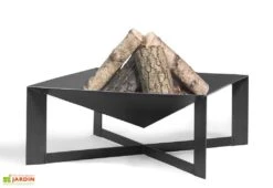 Braséro En Acier Cuba + Grille De Cuisson 70 Cm -Promos Grillet Jardin Boutique brasero acier noir brut cuba grille cuisson 2