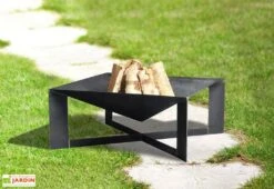 Braséro En Acier Cuba + Grille De Cuisson 70 Cm -Promos Grillet Jardin Boutique brasero acier noir brut cuba grille cuisson 3