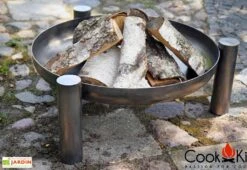 Braséro En Acier Palma + Grille De Cuisson (plusieurs Dimensions) -Promos Grillet Jardin Boutique brasero acier noir brut palma grille cuisson 5