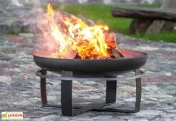 Braséro En Acier Viking + Grille De Cuisson (plusieurs Dimensions) -Promos Grillet Jardin Boutique brasero acier noir brut viking grille cuisson 2