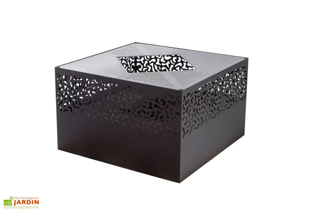 Braséro Barbecue En Acier Cube Small 75 X 45 Cm + Grille De Cuisson 2 Braséro Barbecue En Acier Cube Small 75 X 45 Cm + Grille De Cuisson – Image 2
