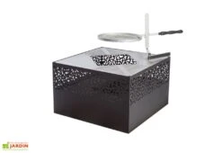 Braséro Barbecue En Acier Cube Small 75 X 45 Cm + Grille De Cuisson