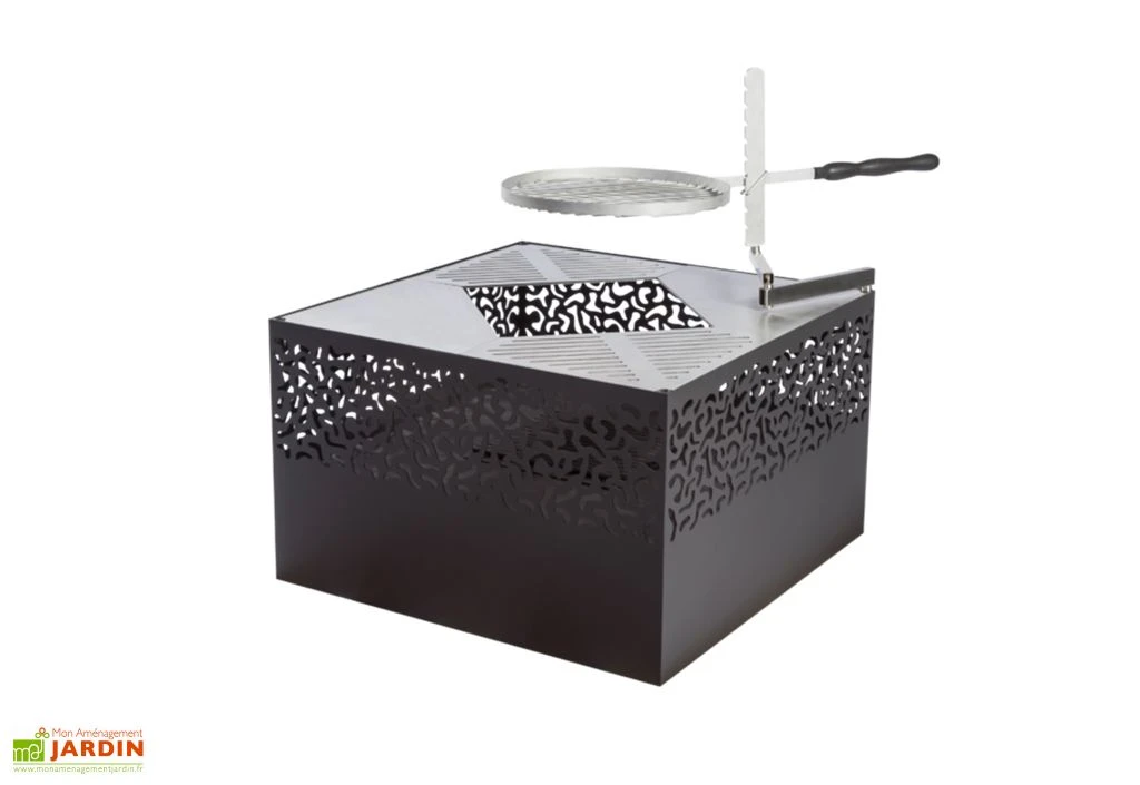 Braséro Barbecue En Acier Cube Small 75 X 45 Cm + Grille De Cuisson 1 Braséro Barbecue En Acier Cube Small 75 X 45 Cm + Grille De Cuisson