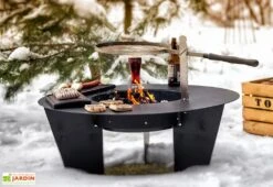 Braséro Barbecue En Acier Olymp 100 Cm + Grille De Cuisson -Promos Grillet Jardin Boutique brasero barbecue acier olymp 100cm grille cuisson 2