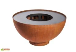 Braséro Barbecue En Acier Boule Oxydé 100 Cm