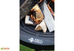 Braséro Barbecue En Acier Lune 100 Cm + Grille De Cuisson -Promos Grillet Jardin Boutique brasero jardin acier feu du jardin
