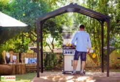 Abri Barbecue En Aluminium Et Polycarbonate 180 X 240 Cm – Austin -Promos Grillet Jardin Boutique carport barbecue aluminium austin canopia palram