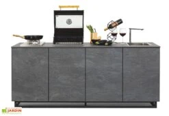 Cuisine Extérieure Professionnelle à 4 Modules GREY CANA Style + Housse