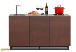 Cuisine Extérieure Professionnelle à 3 Modules BROWN CANA Style + Housse