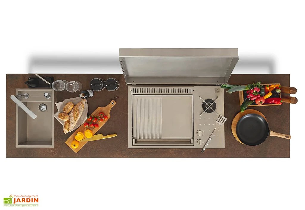 Cuisine Extérieure Professionnelle à 5 Modules Bronze Gold CANA Style + Housse 2 Cuisine Extérieure Professionnelle à 5 Modules Bronze Gold CANA Style + Housse – Image 2