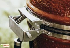 Barbecue Kamado En Céramique Monolith Junior + Chariot -Promos Grillet Jardin Boutique details kamado ceramique chariot monolith junior rouge