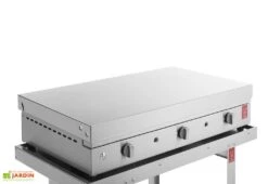 Plancha à Gaz En Inox Chef 80 (79 X 40 Cm) + Chariot Fermé Et Housse -Promos Grillet Jardin Boutique details plancha gaz plaque inox chef80
