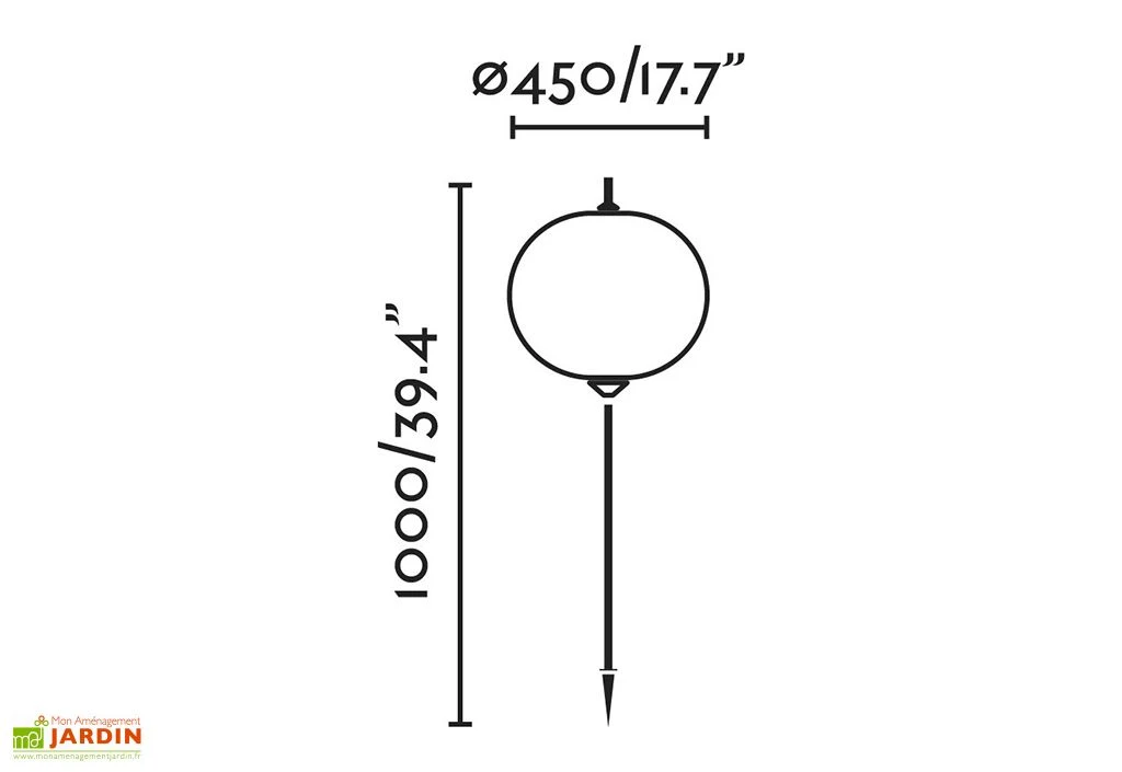 Luminaire Extérieur En Aluminium Et EPDM ⌀ 45 Cm - Saigon 3 Luminaire Extérieur En Aluminium Et EPDM ⌀ 45 Cm - Saigon – Image 3