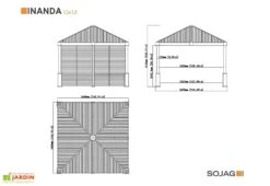 Pergola Autoportée En Aluminium Avec Brise-vues En Lames 13 M² – Nanda -Promos Grillet Jardin Boutique dimensions pergola aluminium nanda sojag 13m2