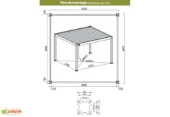 Pergola Bioclimatique Ombréa En Aluminium 4 X 4 M Autoportée - Blanche -Promos Grillet Jardin Boutique dimensions pergola bioclimatique 4x4m ombrea 1