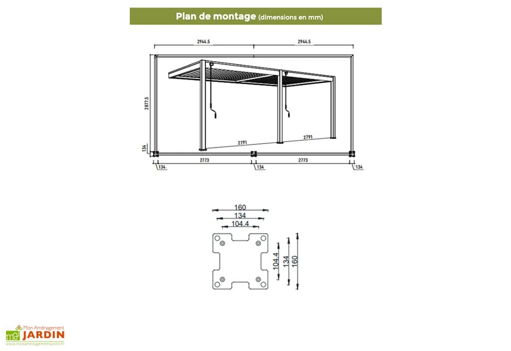 Pergola Bioclimatique Ombréa En Aluminium 3 X 6 M Adossée - Blanche 4 Pergola Bioclimatique Ombréa En Aluminium 3 X 6 M Adossée - Blanche – Image 4