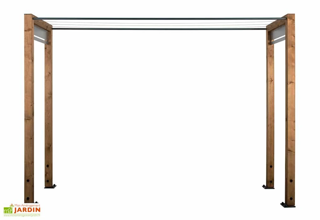 Étendoir à Linge Extérieur En Bois D’épicéa Traité 256 X 80 X 180 Cm 1 Étendoir à Linge Extérieur En Bois D’épicéa Traité 256 X 80 X 180 Cm
