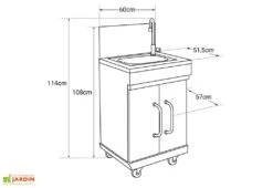 Évier Extérieur Pour Barbecues Fidgi 3 Et 4 - L 60 X L 57 X H 114 Cm -Promos Grillet Jardin Boutique evier fidgi 1