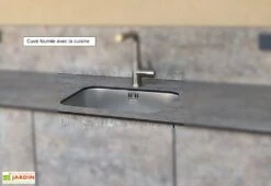 Cuisine Extérieure En Bois Et Aluminium 282 X 61 Cm Statuario 11 Cuisine Extérieure En Bois Et Aluminium 282 X 61 Cm Statuario -Promos Grillet Jardin Boutique evier sous plan cuisine ete 2 1