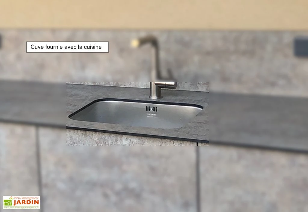 Cuisine Extérieure En Bois Et Aluminium 282 X 61 Cm Statuario 6 Cuisine Extérieure En Bois Et Aluminium 282 X 61 Cm Statuario – Image 6