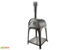 Four à Bois Extérieur En Inox Perla 66 X 68 Cm + Chariot