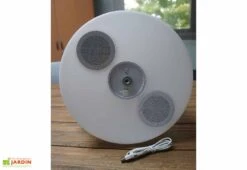 Lampe Solaire D’extérieur à LED Avec Haut-parleurs Bluetooth 33 X 150 Cm -Promos Grillet Jardin Boutique haut parleurs lampe jardin