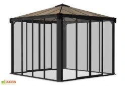 Jardin D’Hiver En Aluminium Et Polycarbonate 13 M² – LEDRO 3600 -Promos Grillet Jardin Boutique jardin hiver gris anthracite gazebo carre 360cm ledro3600 5