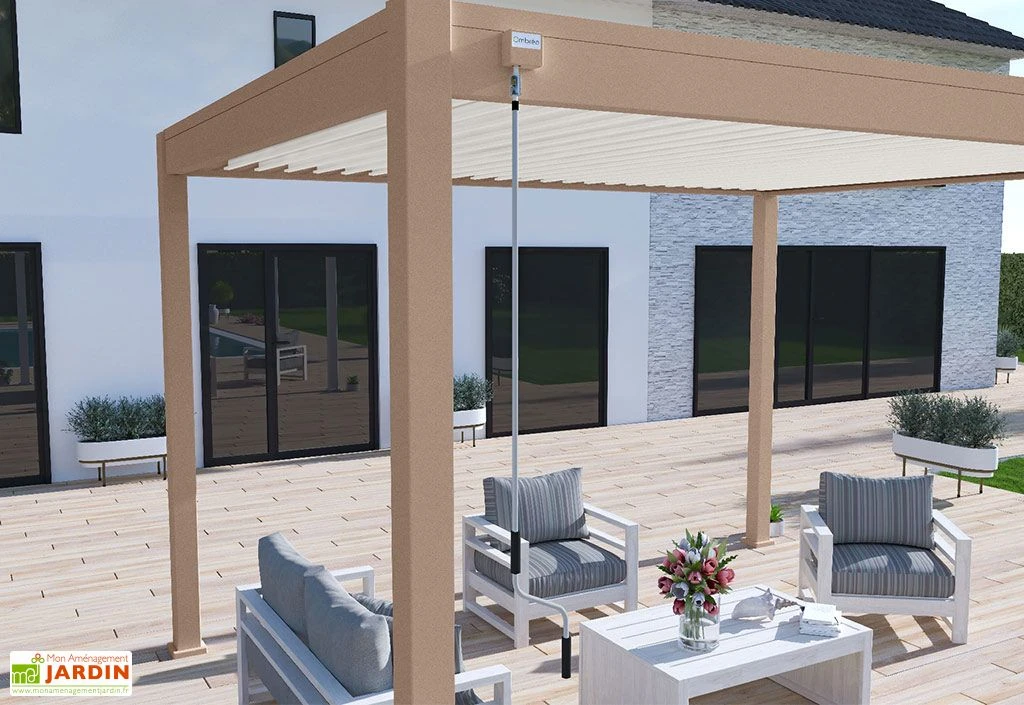 Pergola Bioclimatique Ombréa En Aluminium 3 X 4 M Autoportée - Beige Agathe 6 Pergola Bioclimatique Ombréa En Aluminium 3 X 4 M Autoportée - Beige Agathe – Image 6