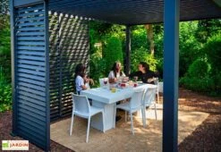 Panneau Brise-vue En Aluminium Pour Pergola Ombréa 1 M -Promos Grillet Jardin Boutique panneau brise jardin vue gris anth