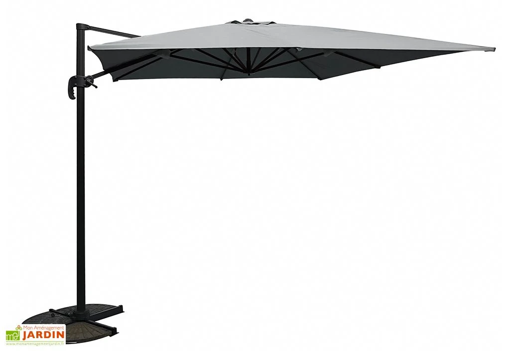 Parasol Déporté Carré En Aluminium Et Polyester 3,2 X 3,2 M 3 Parasol Déporté Carré En Aluminium Et Polyester 3,2 X 3,2 M – Image 3