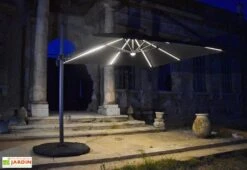 Parasol Déporté à LED En Aluminium Et Polyester Capeo 3 X 3 M -Promos Grillet Jardin Boutique parasol deporte led aluminium polyester capeo 3x3 m 6