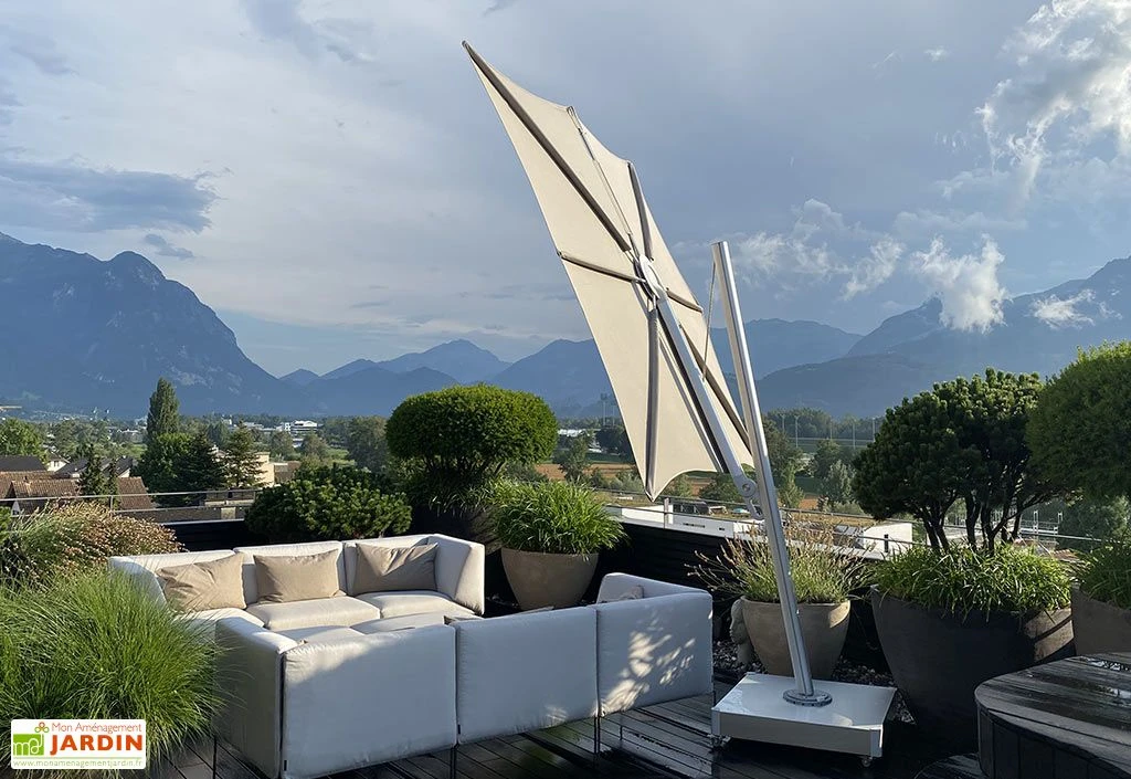 Parasol Déporté 250 Cm - Spectra Incliné Toile Solidum 5 Parasol Déporté 250 Cm - Spectra Incliné Toile Solidum – Image 5