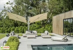 Parasol Déporté 250 Cm - Spectra Duo Toile Sunbrella -Promos Grillet Jardin Boutique parasol deporte spectra duo 250cm umbrosa 2 1
