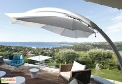 Parasol En Aluminium Aspect Feuille - Icarus Toile Solidum -Promos Grillet Jardin Boutique parasol design icarus umbrosa solidum 3