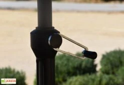 Parasol Droit 3 M Aluminium Toile Avec Aération – Canopy Gris -Promos Grillet Jardin Boutique parasol droit aluminium toile aeration canopy gris 3m 1